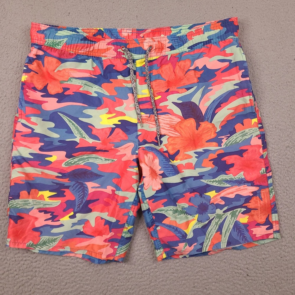 Neff Mens Swim Trunks Medium Floral Camo Board Shorts Multicolor Colorful